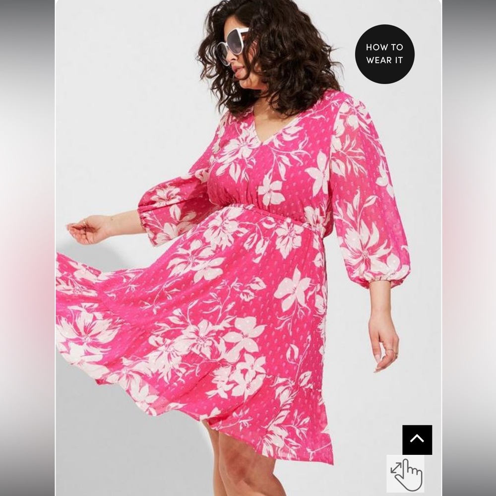 Torrid Mini Clip Dot Voluminous Babydoll Dress